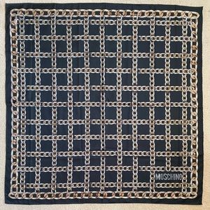 Moschino hand rolled 100% silk scarf